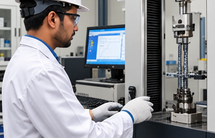 Raw material testing at Thane Steels