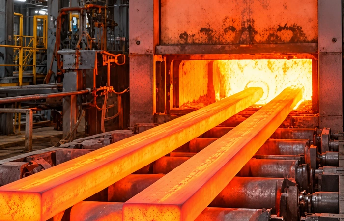 Steel billet re-heating furnace process