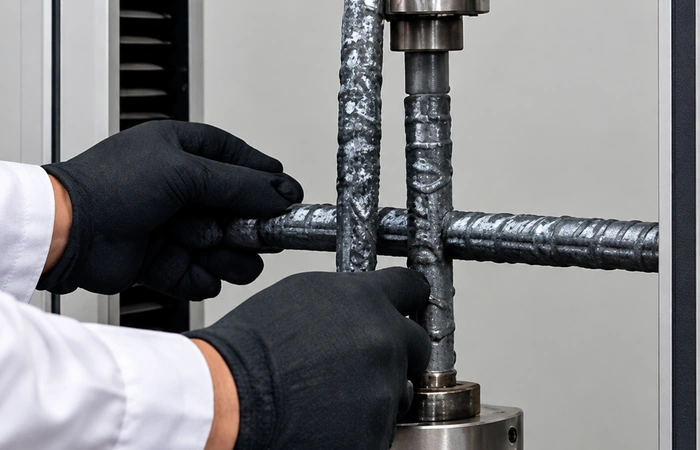 Quality testing of THANE TMX steel bars